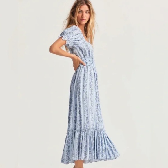 LoveShackFancy Terrence Floral Midi-Dress Large - Picture 8 of 14